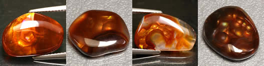 Cabochões raros de ágata de fogo
