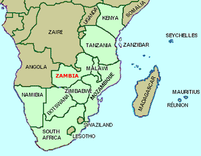 Mapa da África Austral