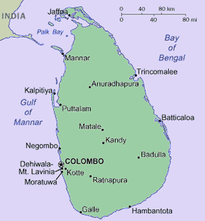 Mapa do Sri Lanka
