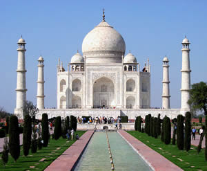 O famoso Taj Mahal na Índia