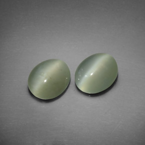 Pedras preciosas de actinolite cat's eye verde natural de  ct, corte oval, transparente