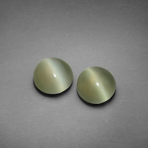 Pedras preciosas de actinolite cat's eye verde natural de  ct, corte redondo, transparente