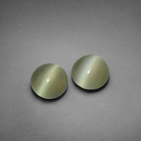Pedras preciosas de actinolite cat's eye verde natural de  ct, corte redondo, transparente