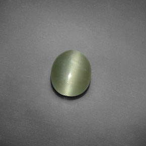 Actinolite cat's eye verde natural 1,93ct, corte oval, transparente