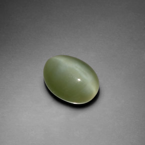 Olho de gato de actinolita Verde Natural 2.78ct, Corte Oval, Transparente