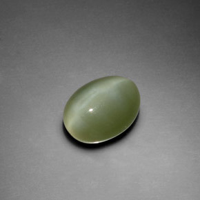 Olho de gato de actinolita Verde Natural 2.78ct, Corte Oval, Transparente