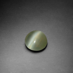 Actinolite cat's eye verde natural 1,22ct, corte redondo, transparente