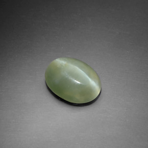 Olho de gato de actinolita Verde Natural 1.72ct, Corte Oval, Transparente