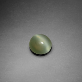Actinolite cat's eye verde natural 1,12ct, corte redondo, transparente