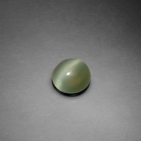 Actinolite cat's eye verde natural 1,12ct, corte redondo, transparente