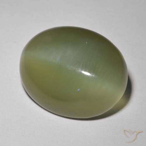 8.12ct Natural verde escuro Olho de gato de actinolita, oval, Translúcido