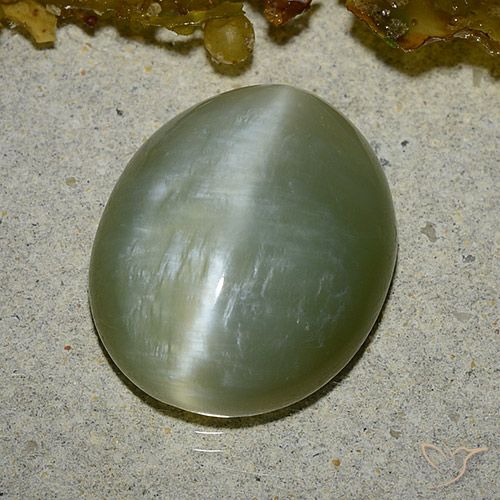 8.60ct Natural Verde médio Olho de gato de actinolita, oval, Translúcido
