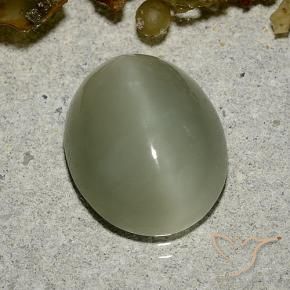 Olho de gato de actinolita Verde acastanhado Natural 5.33ct, oval, Translúcido