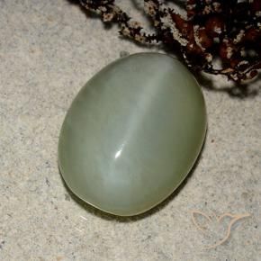 Olho de gato de actinolita Verde acastanhado Natural 5.43ct, oval, Translúcido