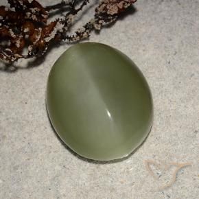 Olho de gato de actinolita Verde acastanhado Natural 8.10ct, oval, Translúcido
