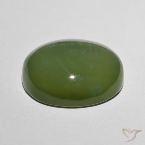 Olho de gato de actinolita Terra Pálida Verde Natural 8.75ct, oval, Translúcido