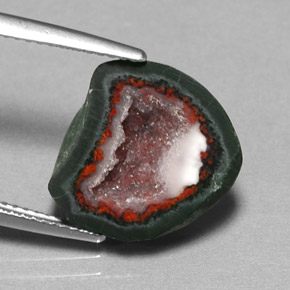 Geodo de ágata multicolorido natural 6,91ct, forma extravagante, opaco