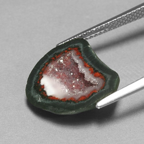 Geodo de ágata multicolorido natural 6,91ct, forma extravagante, opaco