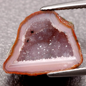 Geodo de ágata multicolorido natural 5,00ct, forma extravagante, opaco
