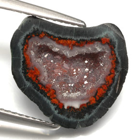 Geodo de ágata multicolorido natural 6,55ct, forma extravagante, opaco