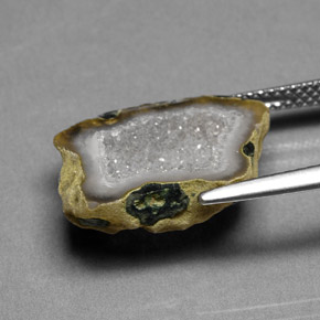 Geodo de ágata multicolorido natural 6,18ct, forma extravagante, opaco
