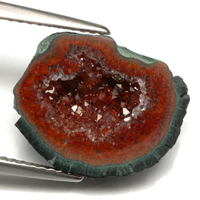 Geodo de ágata multicolorido natural 5,67ct, forma extravagante, opaco