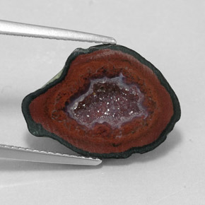 Geodo de ágata multicolorido natural 7,69ct, forma extravagante, opaco