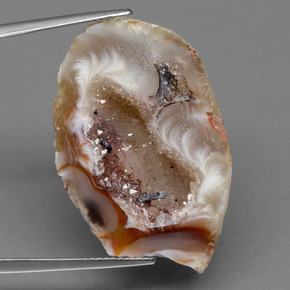 Geodo de ágata multicolorido natural 49,36ct, forma extravagante, opaco