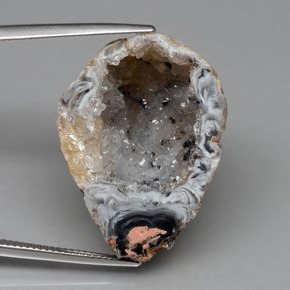 Geodo de ágata multicolorido natural 42,66ct, forma extravagante, opaco