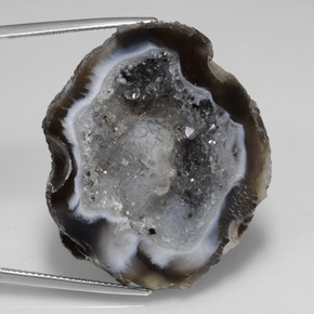 Geodo de ágata multicolorido natural 65,22ct, forma extravagante, opaco