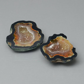 Pedras preciosas de geodo de ágata multicolorido natural de  ct, forma extravagante, opaco