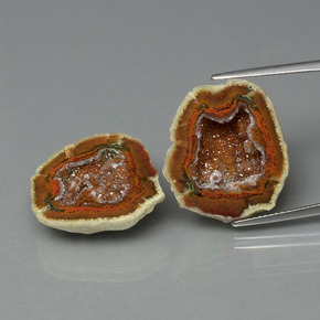 Pedras preciosas de geodo de ágata multicolorido natural de  ct, forma extravagante, opaco