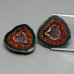 Pedras preciosas de geodo de ágata multicolorido natural de  ct, forma extravagante, opaco