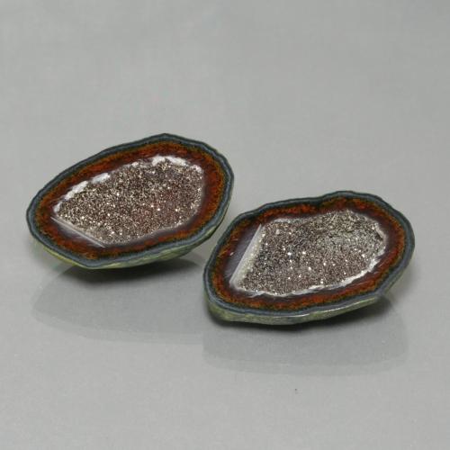 Pedras preciosas de geodo de ágata multicolorido natural de 45,20 ct, forma extravagante, opaco
