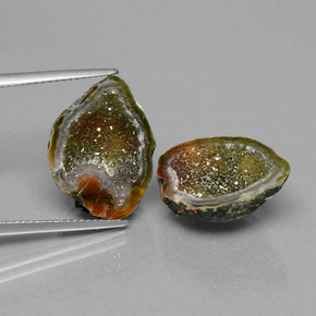 Pedras preciosas de geodo de ágata multicolorido natural de  ct, forma extravagante, opaco