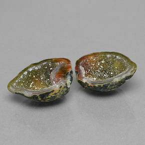 Pedras preciosas de geodo de ágata multicolorido natural de  ct, forma extravagante, opaco