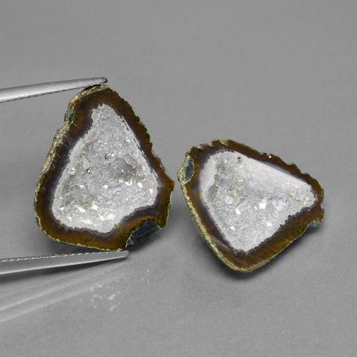 Pedras preciosas de geodo de ágata multicolorido natural de 19,60 ct, forma extravagante, opaco