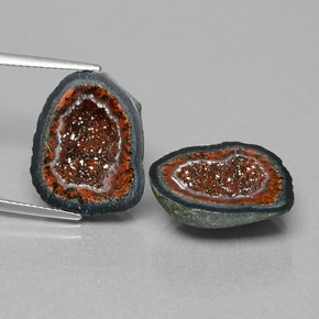 Pedras preciosas de geodo de ágata multicolorido natural de 19,07 ct, forma extravagante, opaco