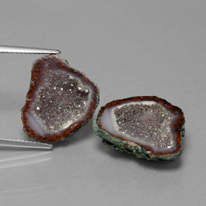 Pedras preciosas de geodo de ágata multicolorido natural de 17,29 ct, forma extravagante, opaco