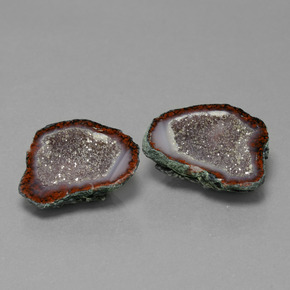 Pedras preciosas de geodo de ágata multicolorido natural de 17,29 ct, forma extravagante, opaco