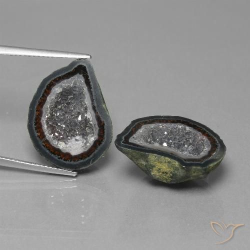 Pedras preciosas de geodo de ágata multicolorido natural de 30,09 ct, forma extravagante, opaco