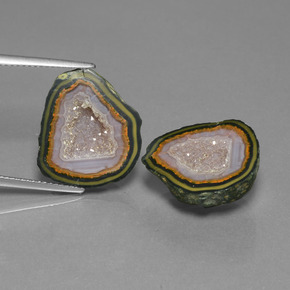Pedras preciosas de geodo de ágata multicolorido natural de  ct, forma extravagante, opaco