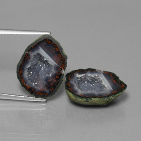 Pedras preciosas de geodo de ágata multicolorido natural de 18,26 ct, forma extravagante, opaco