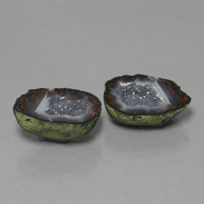 Pedras preciosas de geodo de ágata multicolorido natural de 18,26 ct, forma extravagante, opaco