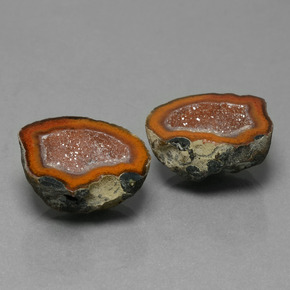 Pedras preciosas de geodo de ágata multicolorido natural de 21,80 ct, forma extravagante, opaco