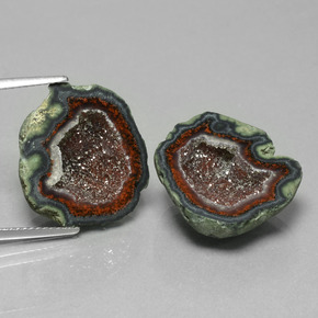 Pedras preciosas de geodo de ágata multicolorido natural de 25,58 ct, forma extravagante, opaco