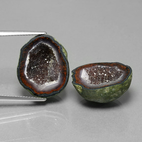 Pedras preciosas de geodo de ágata multicolorido natural de 26,55 ct, forma extravagante, opaco