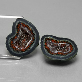 Pedras preciosas de geodo de ágata multicolorido natural de 25,35 ct, forma extravagante, opaco