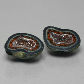 Pedras preciosas de geodo de ágata multicolorido natural de 25,35 ct, forma extravagante, opaco