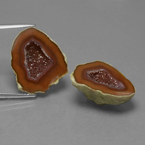 Pedras preciosas de geodo de ágata multicolorido natural de 25,42 ct, forma extravagante, opaco